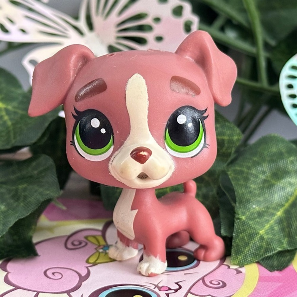 Littlest Pet Shop LPS 129 Calla Boxton Boxer Dog Brown Red Green